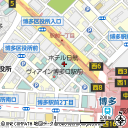 ホテル日航福岡駐車場周辺の地図