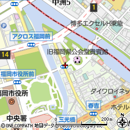 福岡県福岡市中央区西中洲6周辺の地図