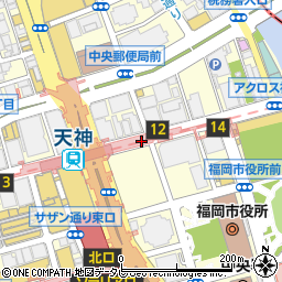 ゆうちょ銀行地下鉄天神駅東口内出張所 ＡＴＭ周辺の地図