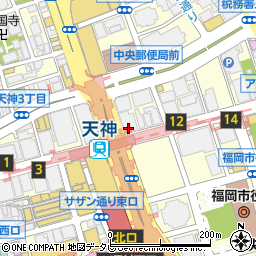 三菱ＵＦＪ銀行福岡中央支店 ＡＴＭ周辺の地図