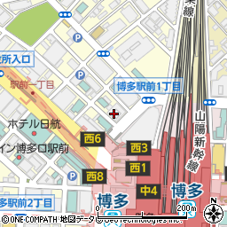 完全個室 つくよみ離れ 博多駅博多口周辺の地図
