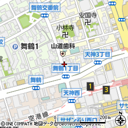 横浜家系ラーメン 春吉家 天神三丁目店周辺の地図