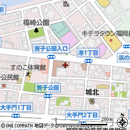 福岡市役所　こども未来局関係機関等ひとり親家庭支援センター周辺の地図