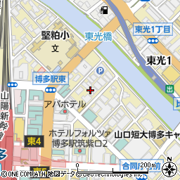 福岡県福岡市博多区博多駅東1丁目10周辺の地図