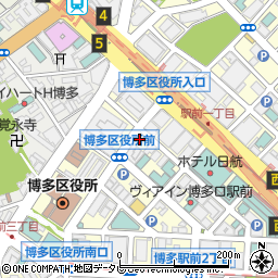 バジェットレンタカー博多祇園店周辺の地図