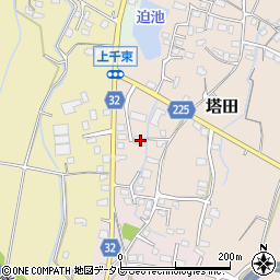 福岡県豊前市塔田99周辺の地図