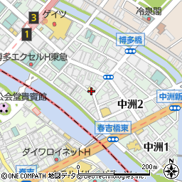 ファミリーマート博多中洲店周辺の地図