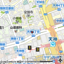 ホテルオリエンタルエクスプレス福岡天神周辺の地図
