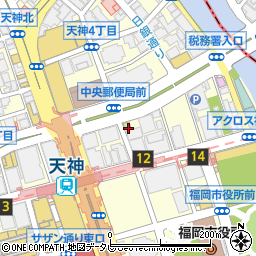 株式会社フルキャスト福岡天神支店周辺の地図