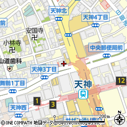 松屋 天神店周辺の地図