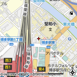 福岡県福岡市博多区博多駅東1丁目1周辺の地図