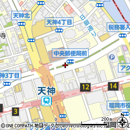 天神郵便局前(16)周辺の地図