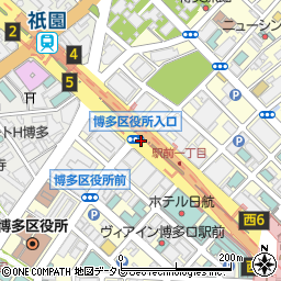 博多区役所入口周辺の地図