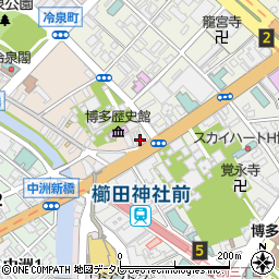 福岡県福岡市博多区上川端町1-1-2周辺の地図
