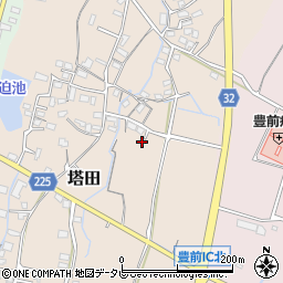 福岡県豊前市塔田165周辺の地図