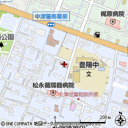 中津市役所　生涯学習センター・まなびん館周辺の地図