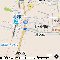 徳島県海部郡海陽町奥浦橋ノ本10周辺の地図
