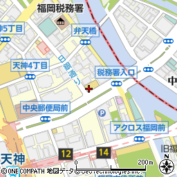 ファミリーマート福岡天神四丁目店周辺の地図