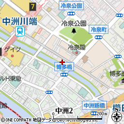 屋台居酒屋 大阪 満マル 中州川端店周辺の地図