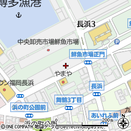 福岡市中央卸売市場鮮魚市場周辺の地図