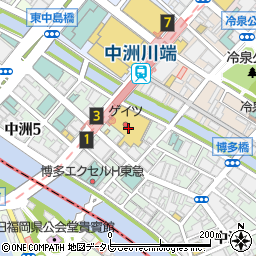 春風中洲ゲイツ店周辺の地図