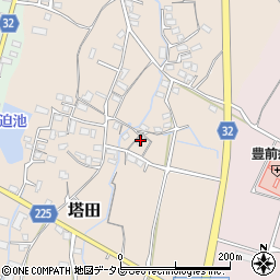 福岡県豊前市塔田254周辺の地図