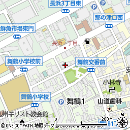 福岡県福岡市中央区舞鶴1丁目周辺の地図