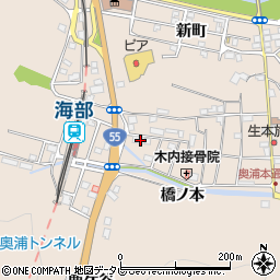 徳島県海陽町（海部郡）奥浦（西分）周辺の地図