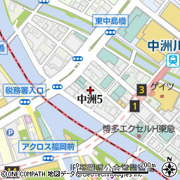 はくしか中洲店周辺の地図