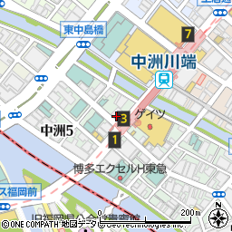松屋中洲店周辺の地図