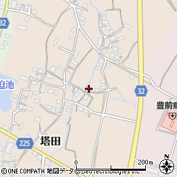 福岡県豊前市塔田249周辺の地図