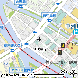 ファミリーマート博多中洲５丁目店周辺の地図