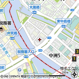 トヨタレンタリース博多中洲店周辺の地図