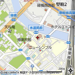 福岡市役所水道局　保全部保全課道路上の漏水等の通報周辺の地図