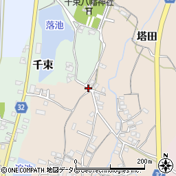 福岡県豊前市塔田周辺の地図