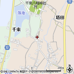 福岡県豊前市塔田381周辺の地図