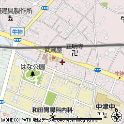 中津吉富線周辺の地図