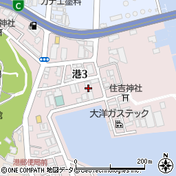福岡県福岡市中央区港3丁目1-54周辺の地図