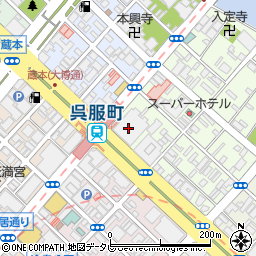 ココカラファイン呉服町店周辺の地図