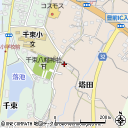 福岡県豊前市塔田489周辺の地図