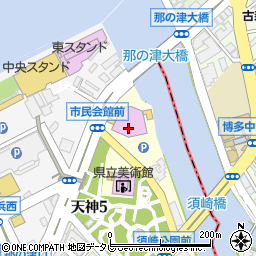 福岡市民会館周辺の地図
