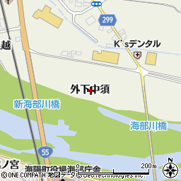 徳島県海部郡海陽町大里外下中須周辺の地図