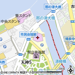 福岡市民会館　大ホール周辺の地図