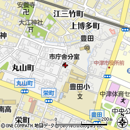 中津市庁舎分室周辺の地図