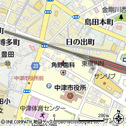 田中静きもの学院　中津校周辺の地図