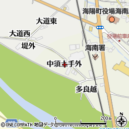 徳島県海部郡海陽町大里中須土手外周辺の地図
