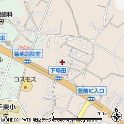 福岡県豊前市塔田750周辺の地図