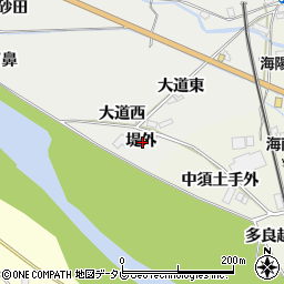 徳島県海部郡海陽町多良堤外周辺の地図