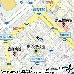 福岡県福岡市博多区神屋町周辺の地図
