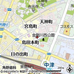韓国苑 中津宮島店周辺の地図